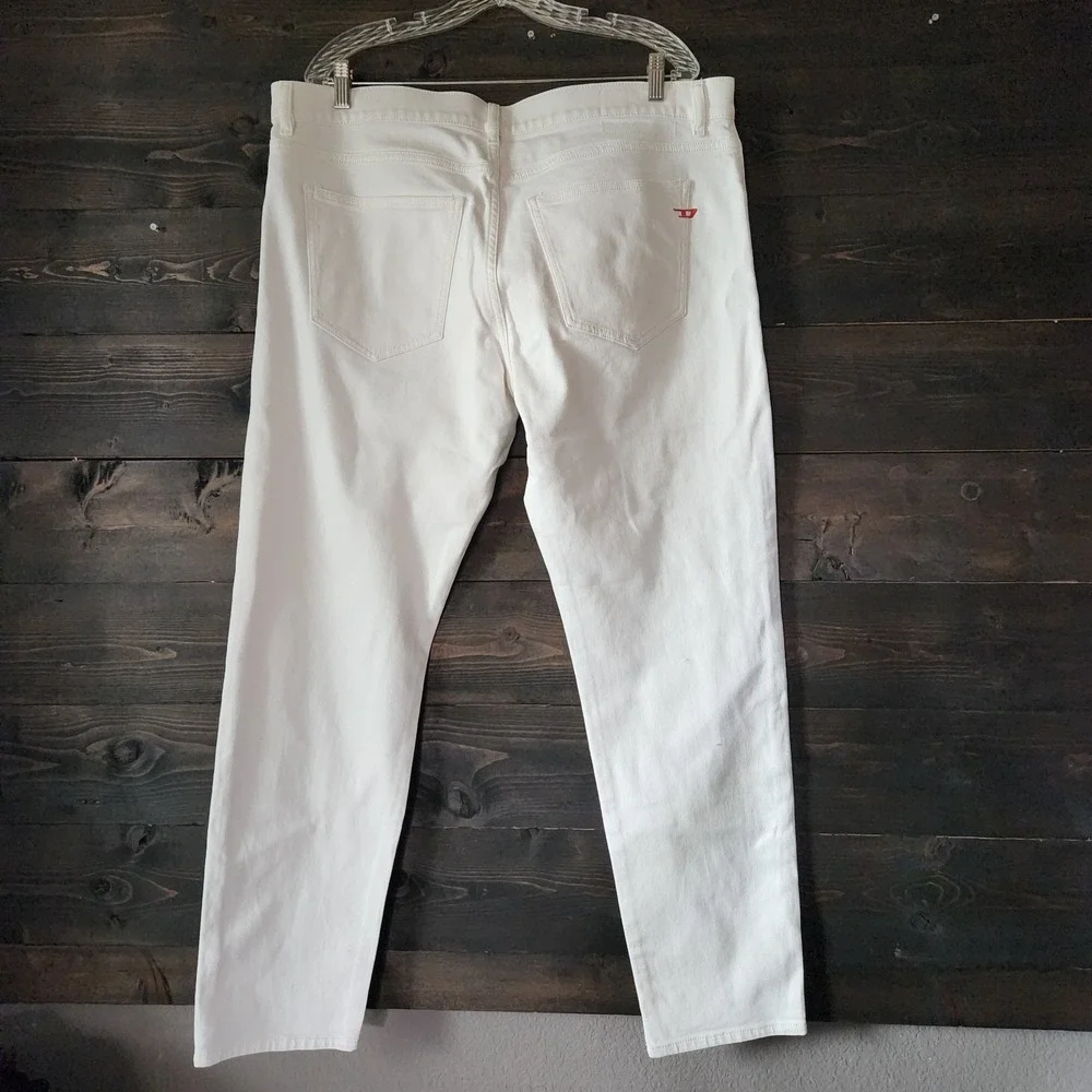 DIESEL 2019 D-Strukt 09F26 Men Jeans W38/L30 White Slim‎ Fit Zip Fly Denim